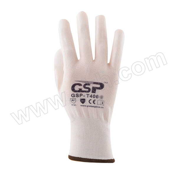 GSP/康思曼 白涤纶PU涂层工作手套 T406 8码 1副