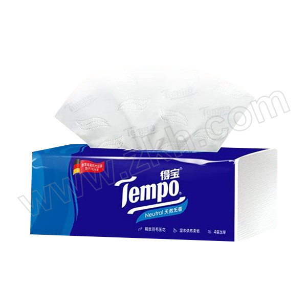 TEMPO/得宝 面巾纸 T2275 四层 160×195mm 90抽×4包×16提 1箱