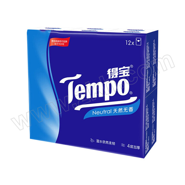 TEMPO/得宝 迷你纸手帕 T0138B 四层 210×210mm 7抽×12包×30条 1箱