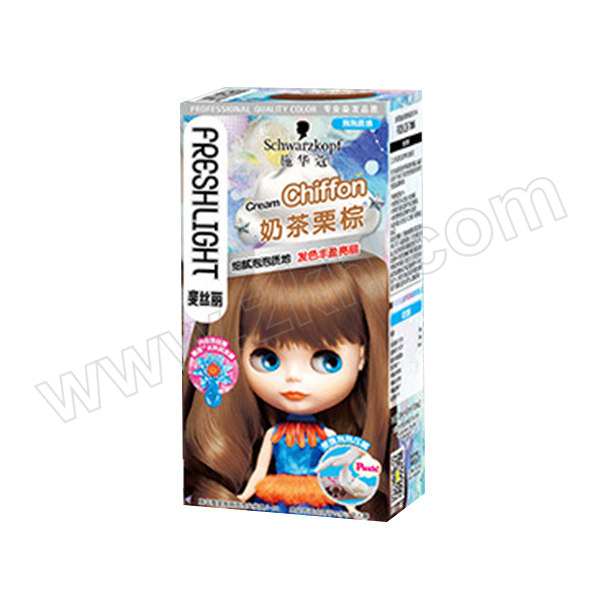 SCHWARZKOPF/施华蔻 斐丝丽泡泡染发霜 6920177941002 染发液30mL+显色乳60mL+睡莲发膜10mL×2 5-68奶茶栗棕 1瓶