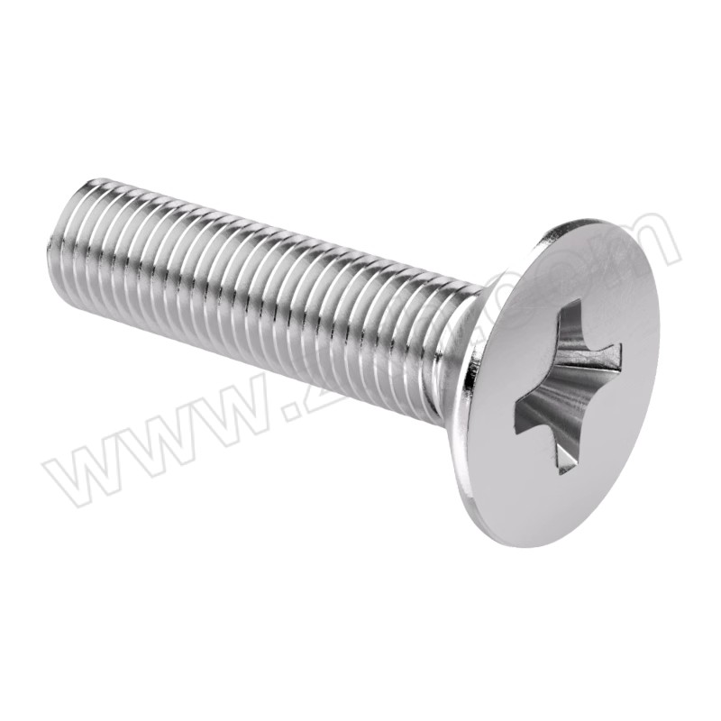 QD/强达螺丝 GB819 十字槽沉头螺钉 不锈钢304 A2-70 本色 全牙 粗牙 M4×10 1个