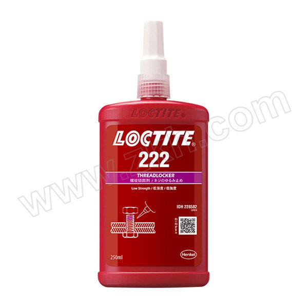 LOCTITE/乐泰 螺纹锁固胶-低强度型 222 紫色 低粘度 250mL 1瓶