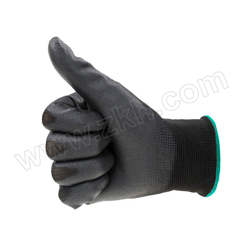 AIWIN 涤纶黑PU手套(掌浸) PU8-Black M(8) 黑色 PU掌部涂层 1副