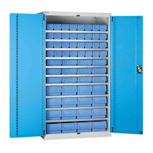 VBANG/位邦 多功能储物柜 77.6801.12 1023×550×1800mm 蓝门灰柜 对开钢门柜 10层镀锌层板 含料盒 150kg/层板 1套
