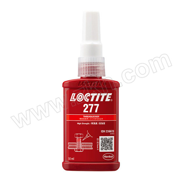 LOCTITE/乐泰 螺纹锁固胶-超高强度耐高温型 277 红色 高强 50mL 1支