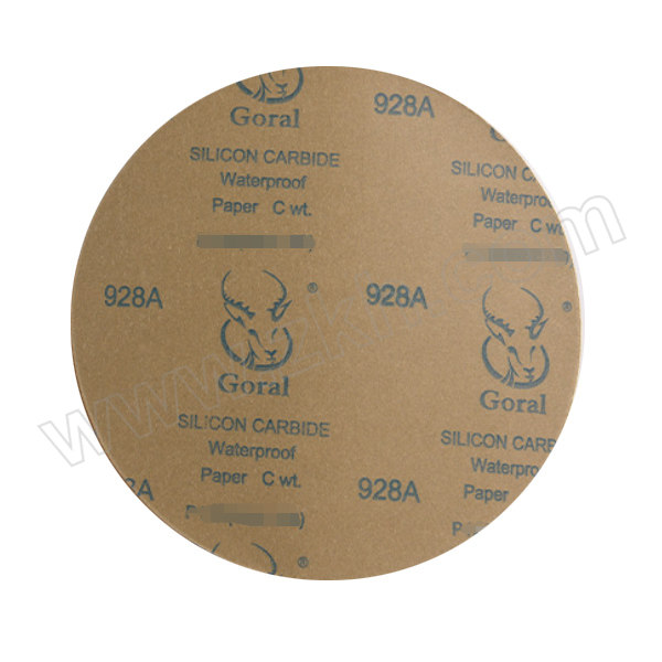 GORAL/斑羚 928A金相分析研磨用圆形背胶金相砂纸 200mm×P400 1盒