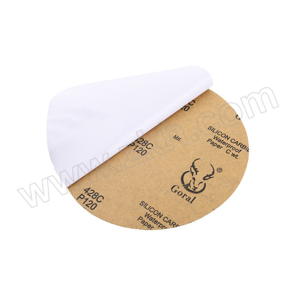 GORAL/斑羚 428C金相分析研磨用金相圆形背胶砂纸 250mm×P120 428C 牛皮纸 50张 1盒