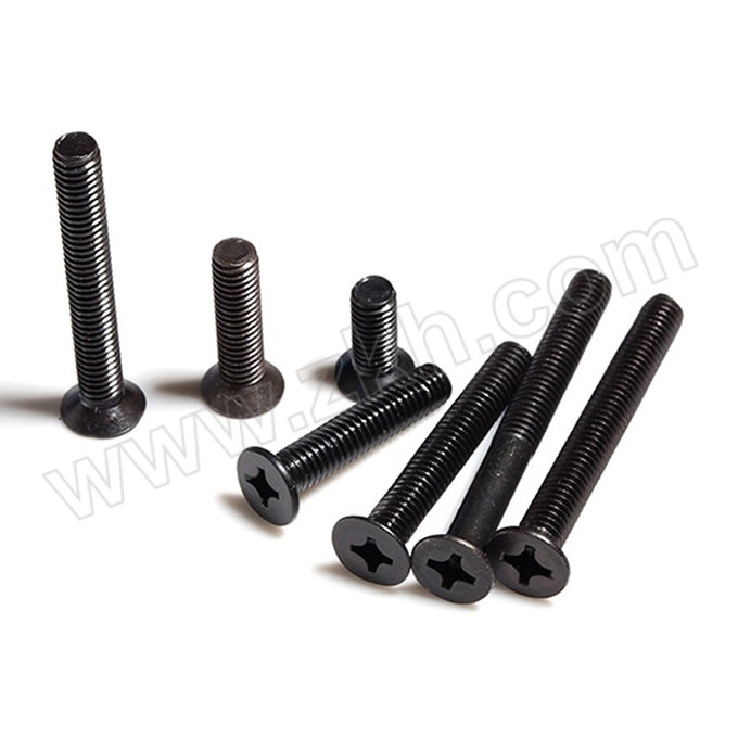 QD/强达螺丝 GB819 十字槽沉头螺钉 碳钢 4.8级 发黑 全牙 粗牙 M6×25 1个