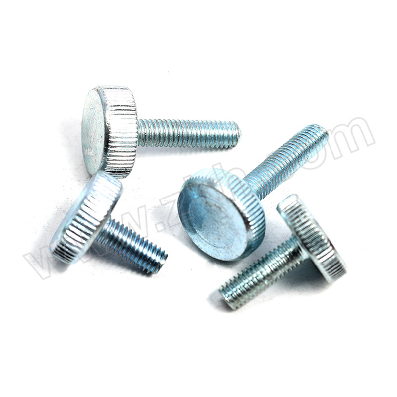 QD/强达螺丝 GB835 滚花平头螺钉 碳钢 4.8级 镀锌 全牙 粗牙 M3×6 1个