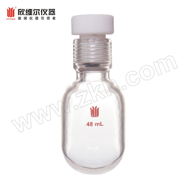 SYNTHWARE/欣维尔 镀膜防爆型厚壁耐压瓶 P160004D 48mL 瓶身外径46mm 螺纹口以下长度70mm 螺纹口规格15# 1个