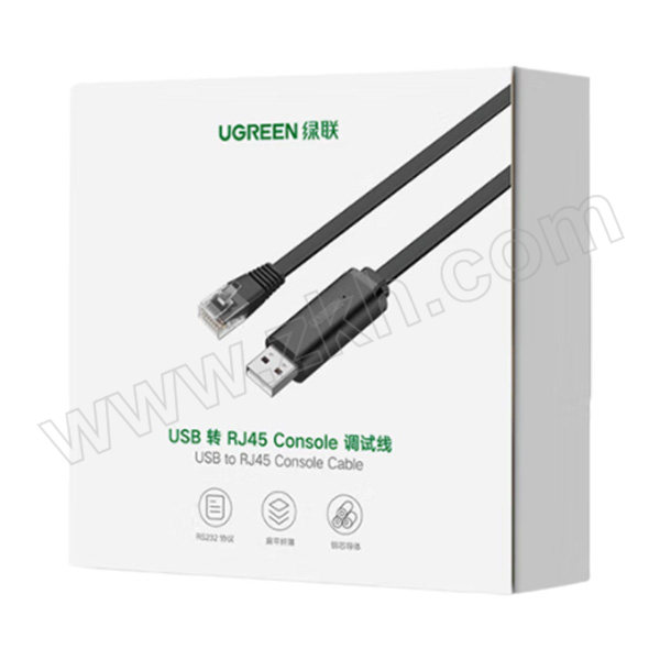 UGREEN/绿联 USB转RJ45 Console调试线 50773 1.5m 黑色 1根