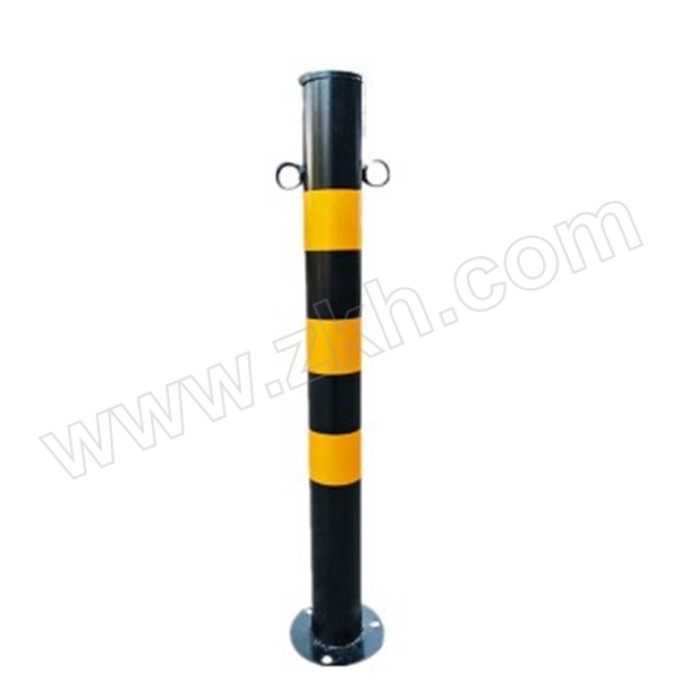 DH/鼎红 钢管警示 75cm固定柱黑黄带环加厚款 1个