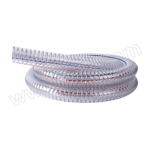 SHIDAI/时代 食品级PVC钢丝软管(螺旋增强钢丝管) 内径19×3mm(可定制) 透明 -1~4bar 20℃ 1米