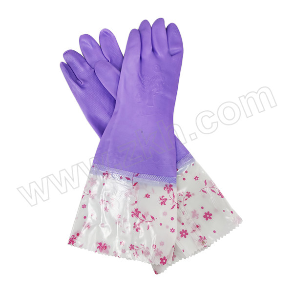 CHUNLEI/春蕾 接袖绒里保暖手套 900-45 均码 紫色 45cm 1副