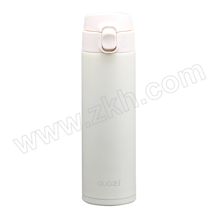 GUOZI/果兹 悠彩弹跳保温杯 GZ-B33 304不锈钢 450mL 莲花白/孔雀蓝/珊瑚粉/水墨黑随机 1套