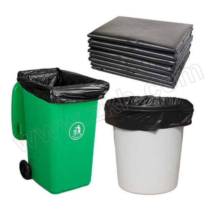 YUETONG/月桐 平口垃圾袋 厚度2.5丝 90×100cm 黑色 适用于100L桶 50个 1包