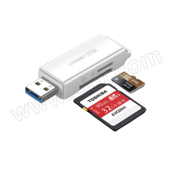 UGREEN/绿联 USB3.0高速读卡器 40751 SD/TF二合一 白色 1个