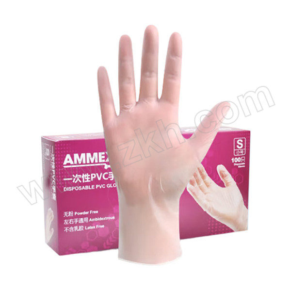 AMMEX/爱马斯 一次性PVC手套 GPX3KRT L 100只 1盒