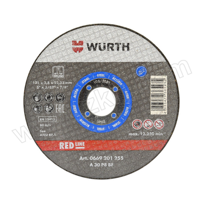 WURTH/伍尔特 切割片 0669201151 钢材 TH1.6 BR22.23 D115mm 1个