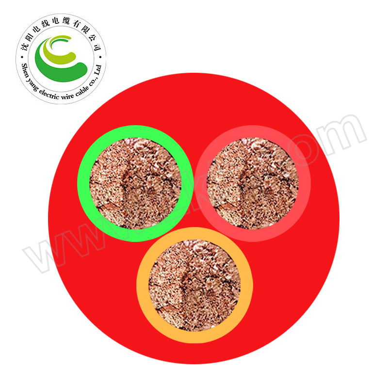 SYDL/沈阳电缆 YGCR-0.6/1kV-3×6 护套红色 1米 硅橡胶耐高温180℃电缆