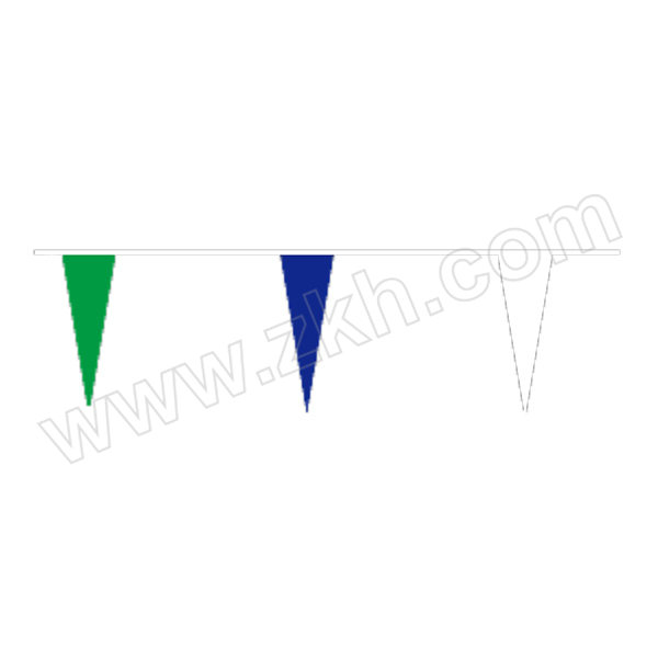 BL/帛拉 安全警示旗 中铁-定制 0.1×0.3m 白色串绳 绿旗+蓝旗+白旗 1米
