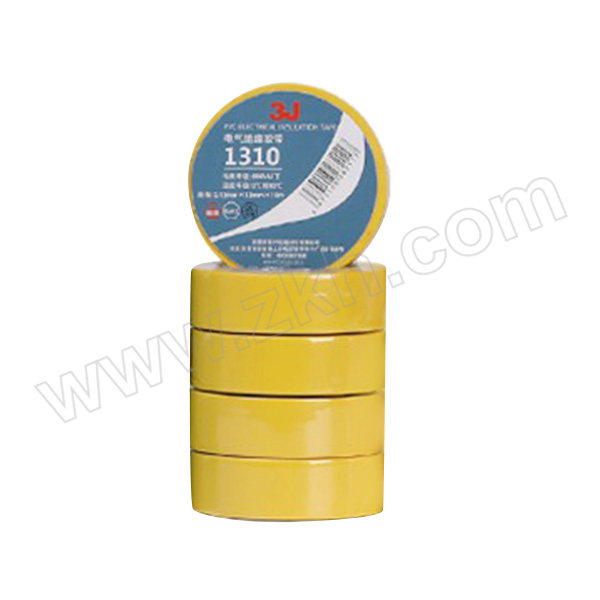 3J PVC电气绝缘胶带 1310 黄色 0.13mm×18mm×10m 10卷 1筒