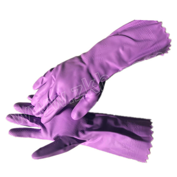 dongya/东亚 植绒pvc洗碗乳胶手套 808 紫色 l 保暖家用 1双