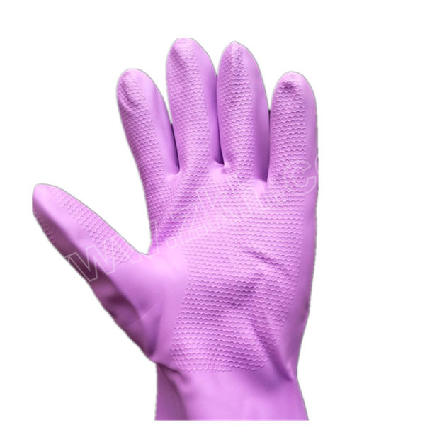 dongya/东亚 植绒pvc洗碗乳胶手套 808 紫色 l 保暖家用 1双