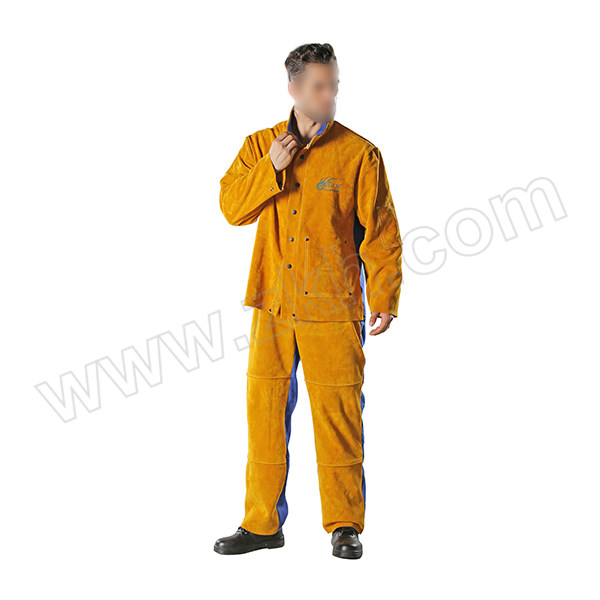 WELDFASS/焊法斯 金黄色牛皮阻燃布焊工服 23-1541 2XL 不含裤子 1件