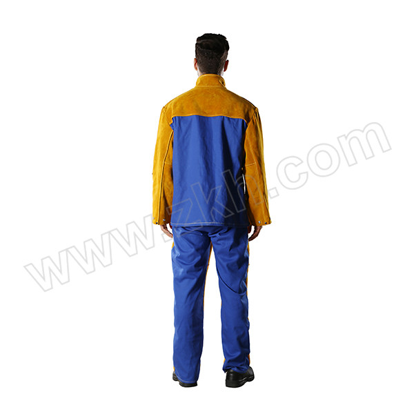WELDFASS/焊法斯 金黄色牛皮阻燃布焊工服 23-1541 2XL 不含裤子 1件
