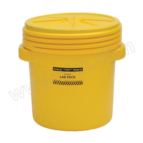 EAGLE 聚乙烯实验室处置桶(螺纹桶盖) 1650 黄色 76L 1个