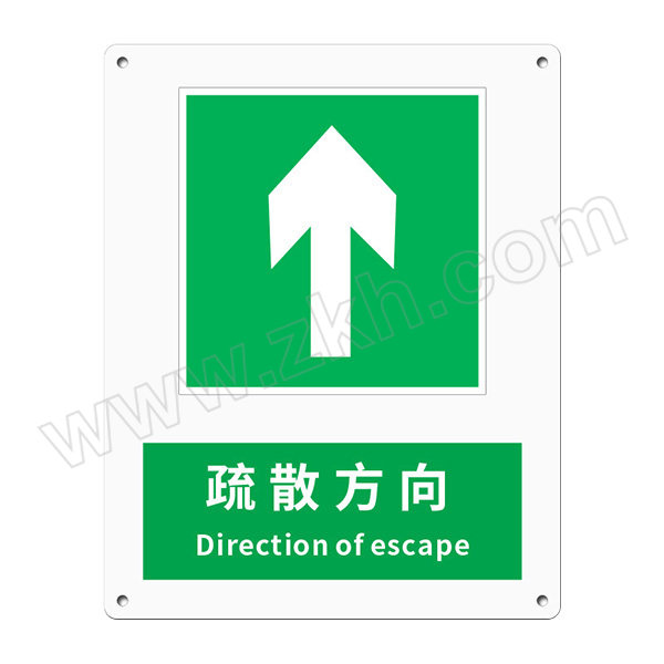 LEEONSTORE/利安斯盾 应急标识(疏散方向-前 Direction of escape-front) 1120621 ABS塑料工程料板 厚1mm 250×315mm 1个