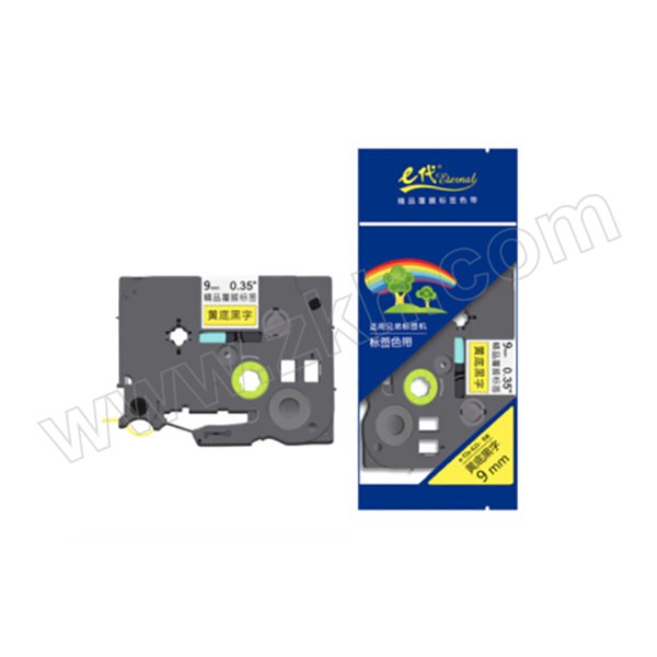 EDJD/E代经典 标签机色带 ei-TZei-Z621 适用兄弟标签机色带/9mm黄底黑字/TZe-621 1个
