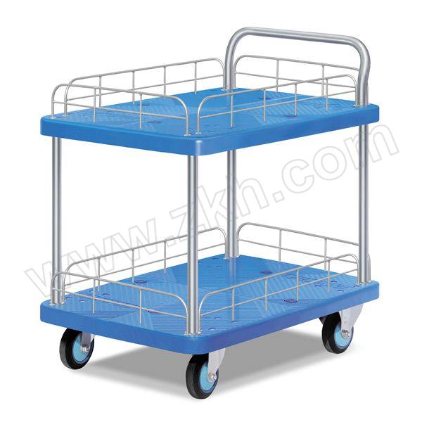 ZGMUTE/正盖 全静系列双层护栏平板手推车 PLA300Y-T2-HL2 台面尺寸900×600mm 载重300kg 单扶手 1辆