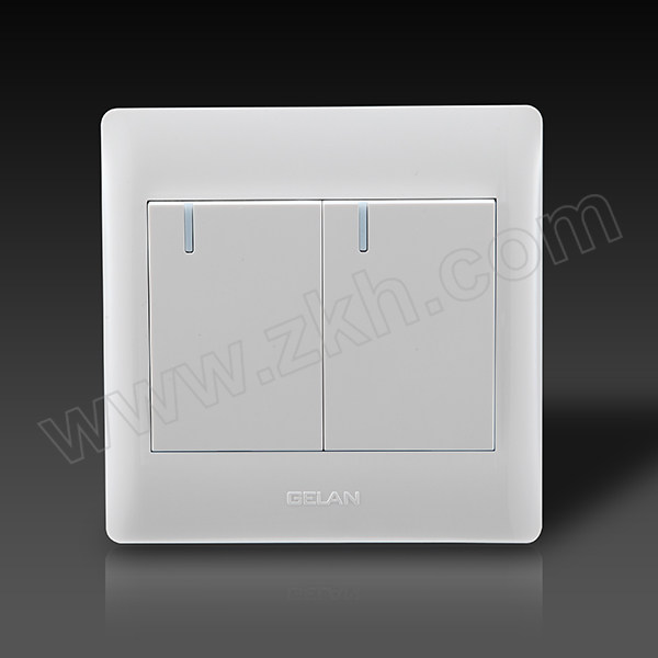 GELAN/格兰电气 二联双控开关 E3-122W 典雅白 1个
