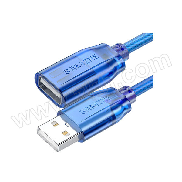 SAMZHE/山泽 USB2.0高速传输数据延长线 BL-930 透明蓝 3m 1根