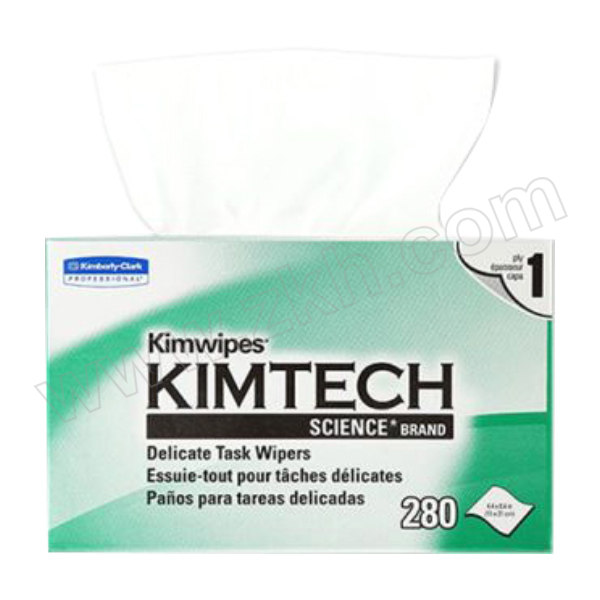 KIMBERLY-CLARK/金佰利 KIMTECH金特低尘擦拭纸 34155 小绿盒 白色 小号 单层 11×21.3cm 木浆 1盒