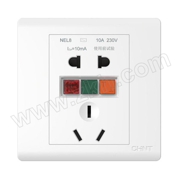 CHINT/正泰 带漏电保护五孔插座 NEL8-1010 1个