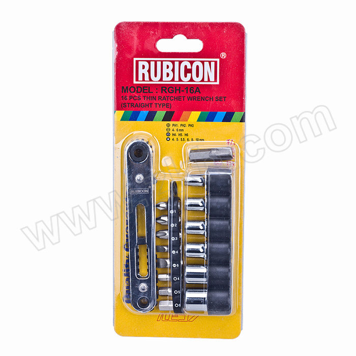 RUBICON/罗宾汉 进口迷你套筒扳手起子螺丝刀套装 RGH-16A 16件 1套