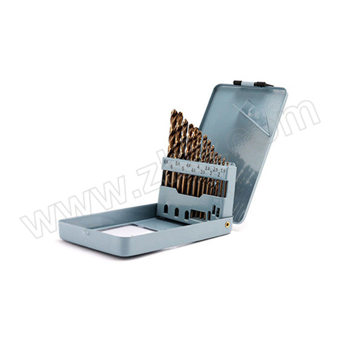 ELECALL/伊莱科 不锈钢直柄麻花钻 M35 1.5~6.5mm 塑盒钻头 13只装 1盒