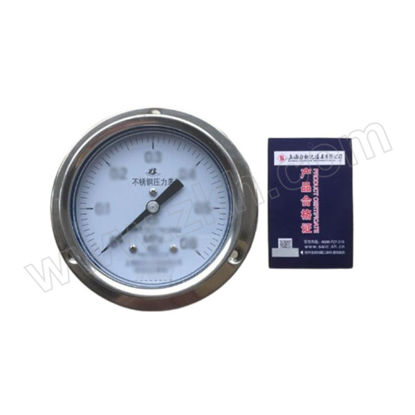 SZY/上自仪 不锈钢压力表(304) Y-103BFZ/-0.1~0.9MPa/M20×1.5/1.6级 1个