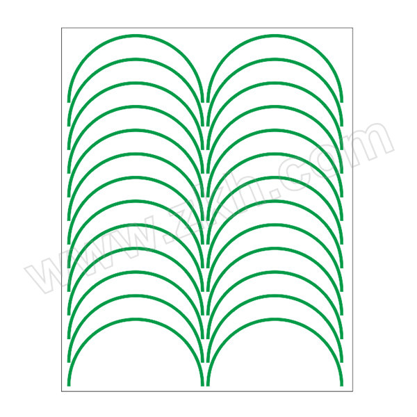 SHUPEI/舒沛 压力表反光圆弧贴 绿色 宽3mm 外径100mm 弧长157mm 半圆弧 国产聚苯乙烯材质 24条 1张
