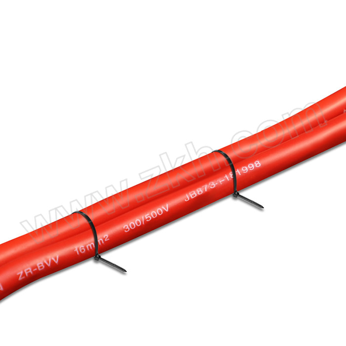 JKR/捷凯锐 不锈钢嵌片锁紧式黑色尼龙扎带 JKR-QP3.6L368 3.6×368mm 100条 1包