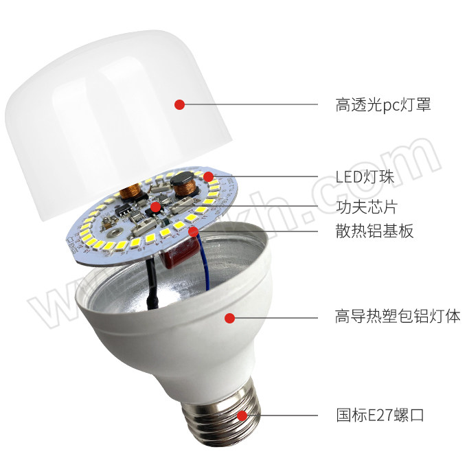 RED100/红壹佰 TM系列LED商铺家居灯泡 TM-15W-E27-6500K 白光 1个