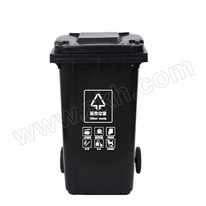 JUYUAN/聚远 新国标加厚垃圾桶其他垃圾 240L 74×59×98cm 黑色 1个