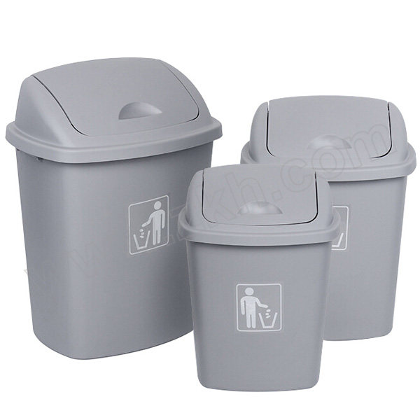 HYSTIC/海斯迪克 gnjz-1293环卫垃圾桶 烟灰色 360×275×490mm 30L 带盖 1个