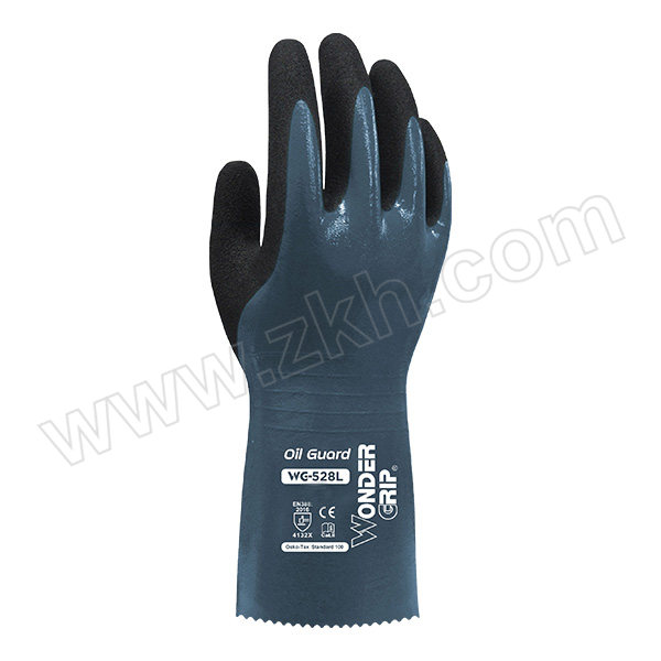 WONDERGRIP/多给力 Oil Guard长筒防油作业手套 WG-528L XL(10) 单副吊卡装 1副