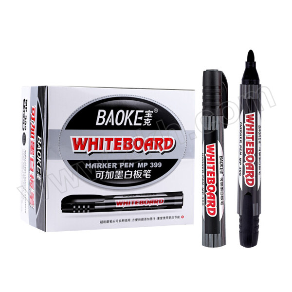 BAOKE/宝克 白板笔 MP399A 2mm 黑色 12支 1盒