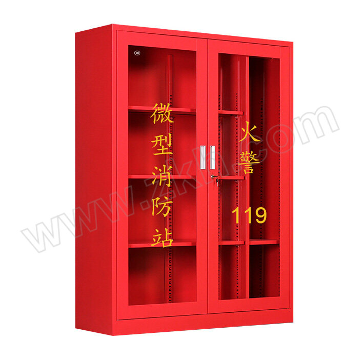 SHENGYUEXINMEI/盛悦欣美 1.6m高玻璃门消防柜 1200×390×1600mm 红色 1台