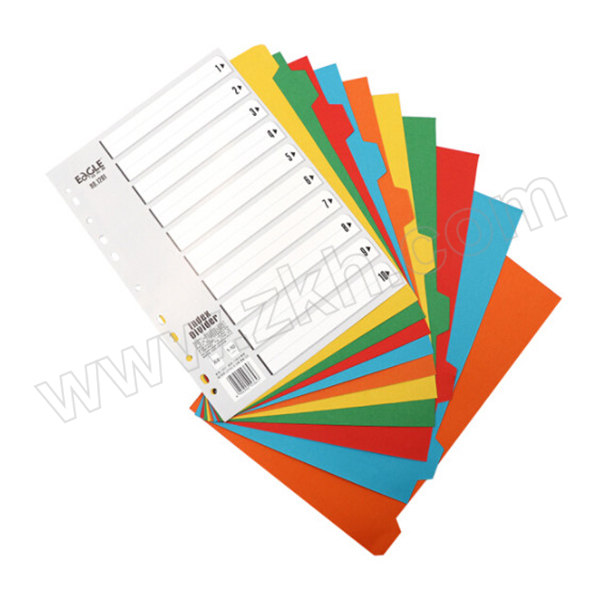 EAGLE/益而高 彩色分类纸 1201 A4 橙蓝红绿黄混合 10页 1包